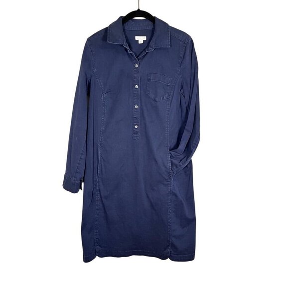 J Jill Dresses & Skirts - J Jill Shirt Dress 6 Blue Preppy Resort Classic Chic Retro Neutral Minimalist